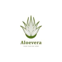 estilo de contorno del icono del logotipo de la planta de aloevera vector