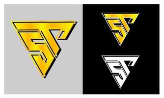 ST vector lettering logo design. suitable for your business or company brand.