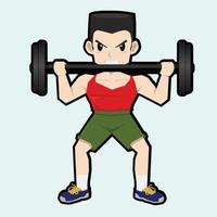 Vector and illustration of sport icon on isolated light blue background. Sporting event of weightlifting.