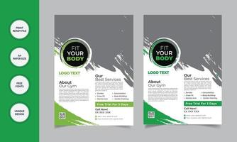 Modern Fitness Gym Flyer Templates with illustrations Vector layouts for Template