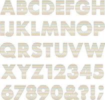 pastel embroidery stitched vector alphabet