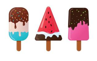 helados de chocolate con diferentes sabores vector