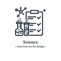 science icons isolated on white background for design elements, vector illustration chemistry science symbols for web and mobile apps. Vector illustration