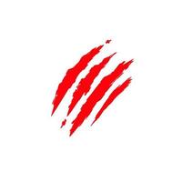 vector de rasguño de garra aislado en un fondo blanco. símbolo de marca de garra roja para aplicaciones web y móviles. ilustración vectorial