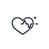 icono de latido del corazón aislado en un fondo blanco. símbolo de frecuencia cardíaca para aplicaciones web y móviles. ilustración vectorial vector