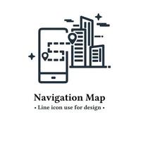 icono de navegación de mapa aislado en fondo blanco para elemento de diseño, símbolo de gps de ilustración vectorial para aplicaciones web y móviles. vector