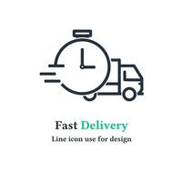 icono de camión de entrega rápida aislado en fondo blanco, símbolo de entrega urgente ilustración vectorial para aplicaciones web y móviles. vector