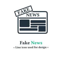 icono de la pantalla del periódico de noticias falsas aislado en un fondo blanco. símbolo de manipulación de noticias para aplicaciones web y móviles. vector