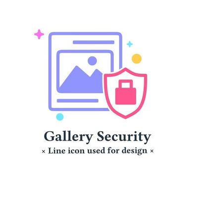 Gallery lock icon vector isolated on a white background. image security symbol for web and mobile applications. Vector illustration