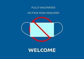 No face mask required for vaccinated people banner vector