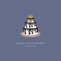 King crown cake logo design template for brand or company and other vector
