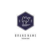 camel line style logo template design for brand or company and other vector