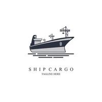 ship cargo vessel container logo template design vector for brand or company and other