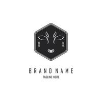 cow head logo template design for brand or company and other vector