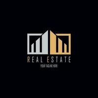 real estate building logo template design for brand or company and other vector