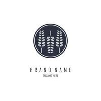 farming wheat agriculture logo template design for brand or company and other vector