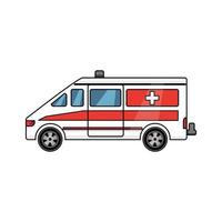 Emergency ambulance on a white isolated background. Emergency care. Vector icon.