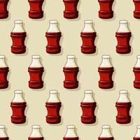 Jelly cola bottle seamless pattern. Gummy sweets. Baby treats. Vector cartoon background.