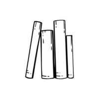 Books sketch on a white isolated background. Hand-drawn vector illustration.