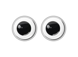 Plastic toy eyes on a white isolated background. Safe toys. Vector cartoon illustration.
