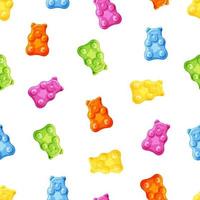 Colored Cartoon Gummy Bear on a White Background Stock Vector