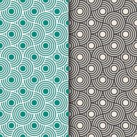 circle line geometric pattern in dark and white colors vector