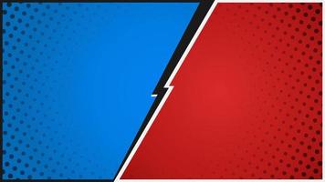 Blank red and blue comic style background with halftone