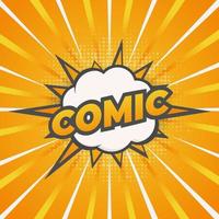 Comic style background with speech bubble and rays