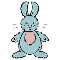 Gray-blue toy, cute bunny for children vector