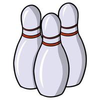 Light bowling pins on a white background. Vector illustration.