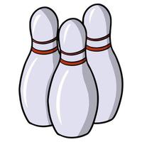 Light bowling pins on a white background. Vector illustration.