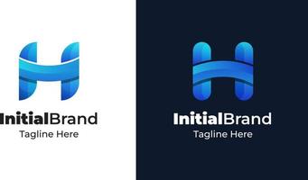 Letter H logo design with modern blue gradient