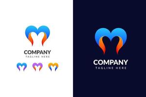 Letter M logo design elegant with gradient creative concept vector