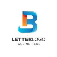 Letter B logo design template with colorful gradient vector
