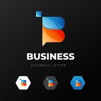 Letter B logo template design with gradient variation concept modern vector