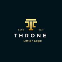 Letters T line monogram logo design. Linear minimal stylish emblem. Luxury elegant vector element. Premium business logotype. Graphic alphabet symbol for corporate business identity