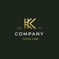 diseño de logotipo de monograma de línea de letras k. emblema de estilo mínimo lineal. elemento de vector elegante de lujo. logotipo de empresa premium. símbolo del alfabeto gráfico para la identidad empresarial corporativa