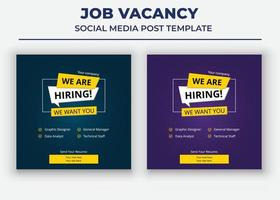 We are Hiring job Social Media Template, Job Vacancy Social Media Template