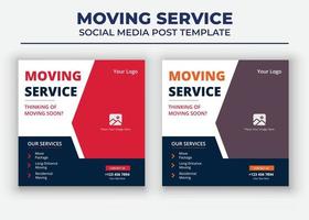 Moving House Social Media Templates,  Moving service Social Media Template vector