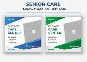 Best Senior Care Center poster, Senior Care Social Media Template, home care service Social Media Template vector