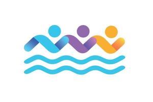 diseños de logotipos de natación, icono de vector.