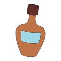 botella de un solo elemento. dibujar una ilustración en color vector