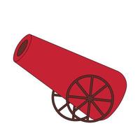 Single element Cannon. Draw illustration in color vector