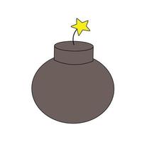 Single element Bomb. Draw illustration in color vector