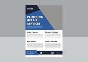 Plumbing Service Flyer Template. Professional plumbing service flyer poster leaflet template. Need A Plumbing Services, Handyman and Plumber Services Flyer. vector