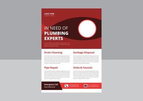 Plumbing Service Flyer Template. Professional plumbing service flyer poster leaflet template. Need A Plumbing Services, Handyman and Plumber Services Flyer. vector