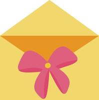 Envelope with a pink bow, congratulations. vector