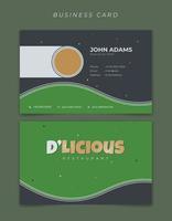 Elegant black and green ID Card design. Restaurant ID card design. vector