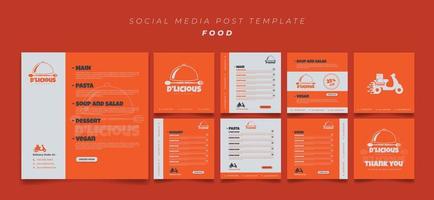 Square social media post template in orange color design. Orange color story template design. vector