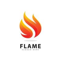 símbolo de logotipo de llama de fuego abstracto con color degradado vector